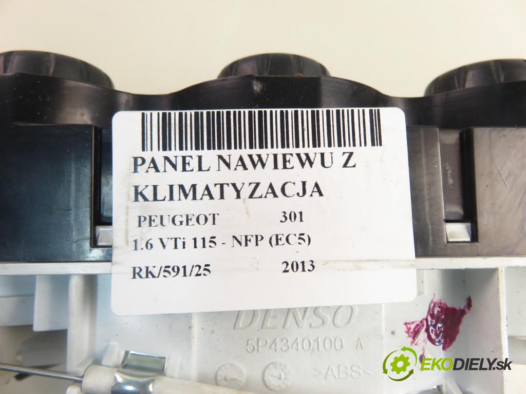 PEUGEOT 301 SEDAN 2013 85,00 1.6 VTi 115 - NFP (EC5) 1587,00 Panel kúrenia KLIMATIZACE: