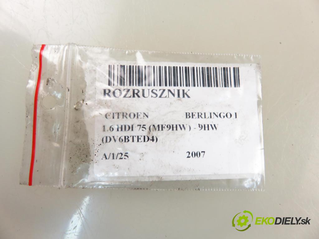 CITROEN BERLINGO / BERLINGO FIRST nadwozie wielkoprzestrzenne (MPV) KOMBIVAN 2007 55,00 1.6 HDI 75 (MF9HW) - 9HW (DV6BTED4) 1560,00 Štartér 9640825280 ; D6RA110 (Štartér)