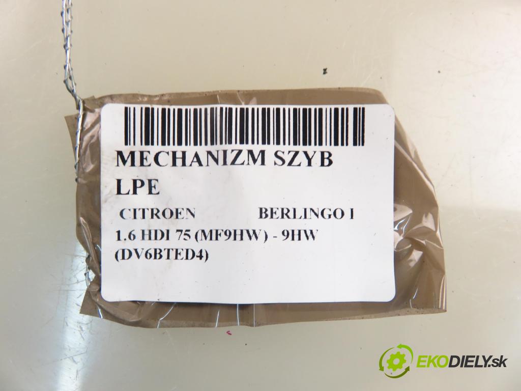 CITROEN BERLINGO / BERLINGO FIRST nadwozie wielkoprzestrzenne (MPV) KOMBIVAN 2007 55,00 1.6 HDI 75 (MF9HW) - 9HW (DV6BTED4) 1560,00 mechanismus oken 0130821763