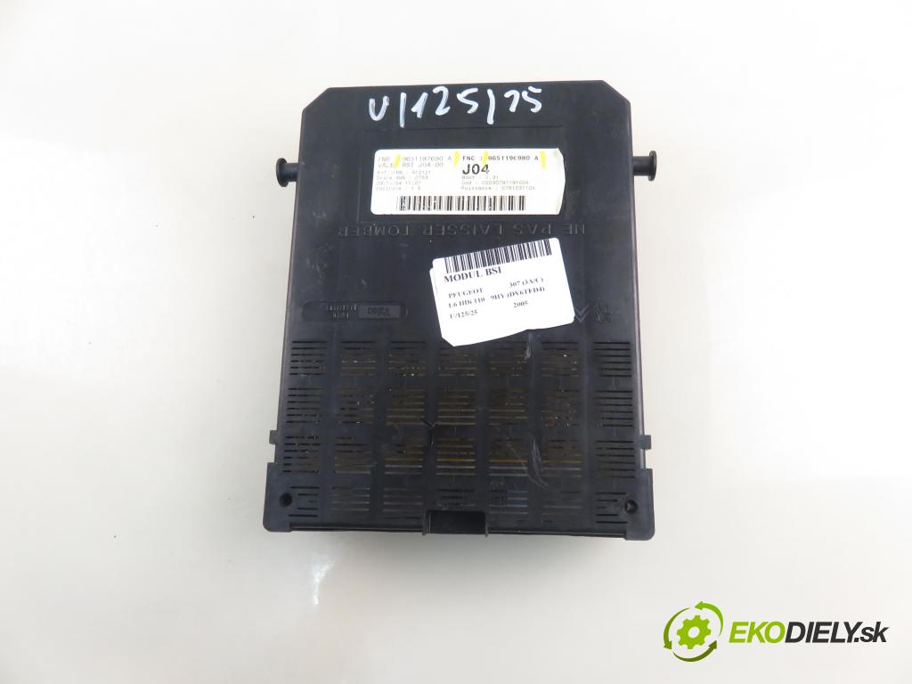 PEUGEOT 307 (3A/C) HB 2005 80,00 1.6 HDi 110 1560,00 MODUL BSI 9651197680A ; 9651196980A