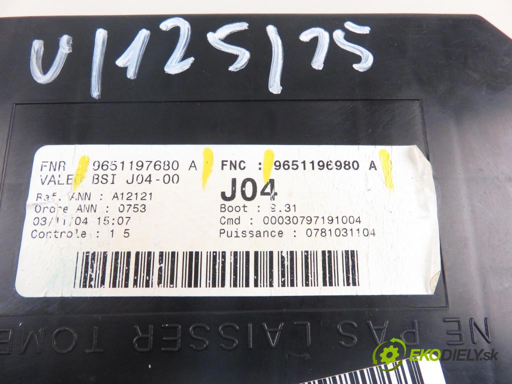 PEUGEOT 307 (3A/C) HB 2005 80,00 1.6 HDi 110 1560,00 MODUL BSI 9651197680A ; 9651196980A