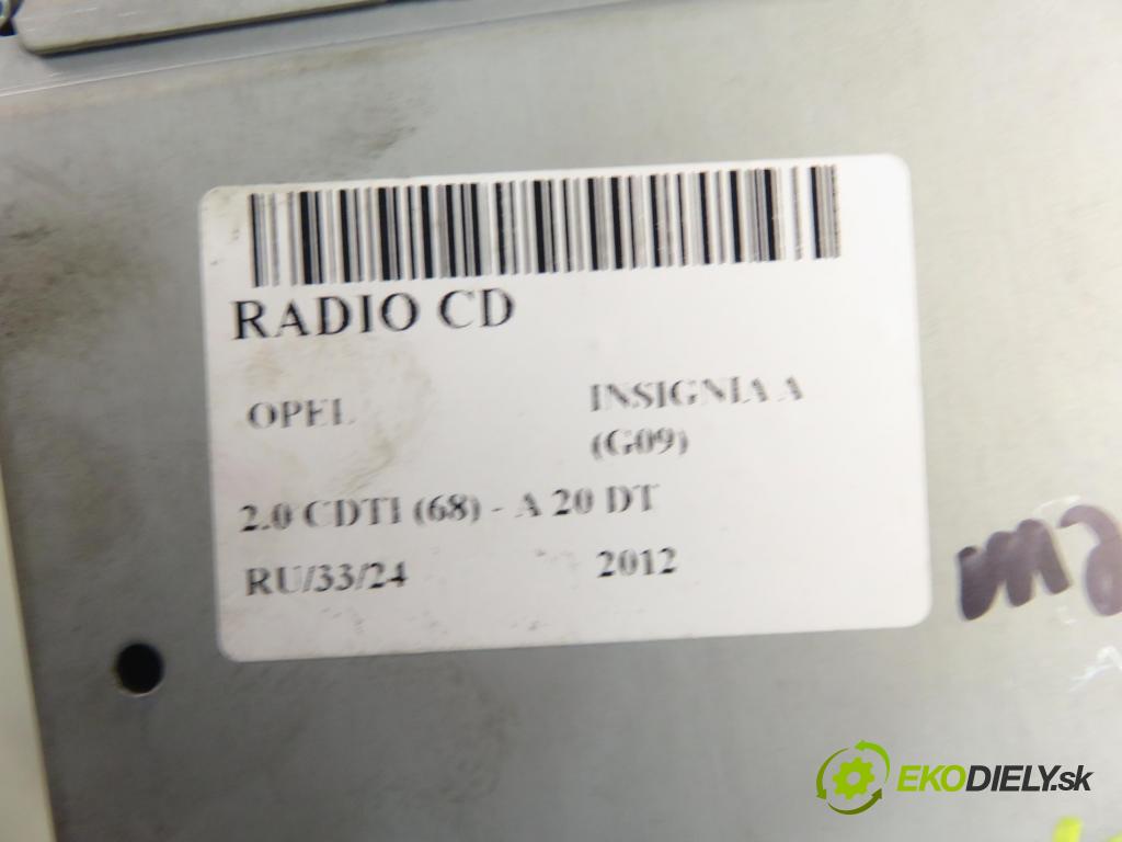 OPEL INSIGNIA A (G09) LIFTBACK 2012 96,00 2.0 CDTI (68) - A 20 DT 1956,00 RADIO CD 22883321