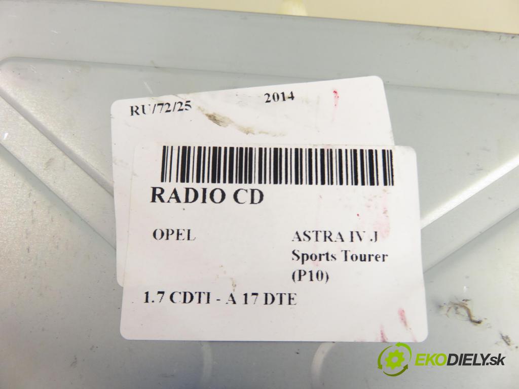 OPEL ASTRA J Sports Tourer (P10) KOMBI 2014 81,00 1.7 CDTI - A 17 DTE 1686,00 RADIO CD 23210484