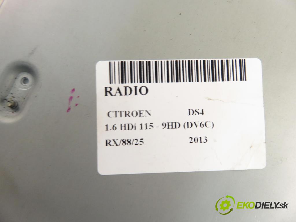 CITROEN DS4 HB 2013 84,00 1.6 HDi 115 - 9HD (DV6C) 1560,00 RADIO 9804157780
