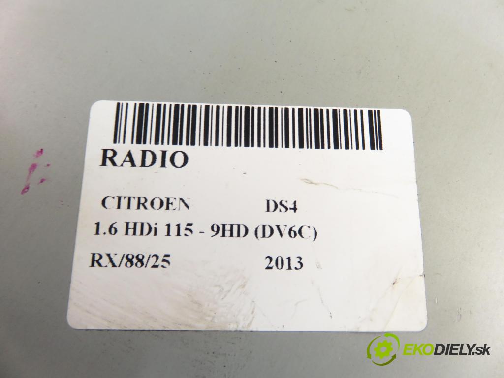 CITROEN DS4 HB 2013 84,00 1.6 HDi 115 - 9HD (DV6C) 1560,00 RADIO 9804157780