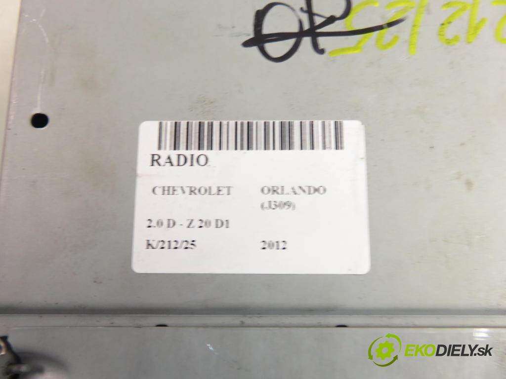 CHEVROLET ORLANDO (J309) MINIVAN 2012 120,00 2.0 D VCDi 163 - Z 20 D1 (LNP) 1998,00 RADIO CD 22805138
