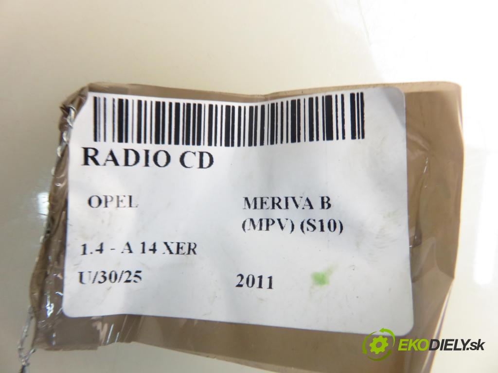 OPEL MERIVA B nadwozie wielkoprzestrzenne (MPV) (S10) MINIVAN 2011 74,00 1.4 - A 14 XER 1398,00 RADIO CD 20984175