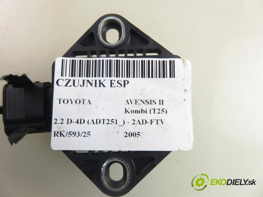 TOYOTA AVENSIS Kombi (_T25_) KOMBI 2005 110,00 2.2 D-4D (ADT251) 150 - 2AD-FTV 2231,00 Snímač ESP 0265005273 ; 8918305020