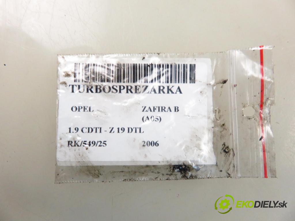 OPEL ZAFIRA B (A05) MINIVAN 2006 74,00 1.9 CDTI 8V 101 - Z 19 DTL 1910,00 Turbodúchadlo 55205474 (Turbodúchadlo (kompletné))