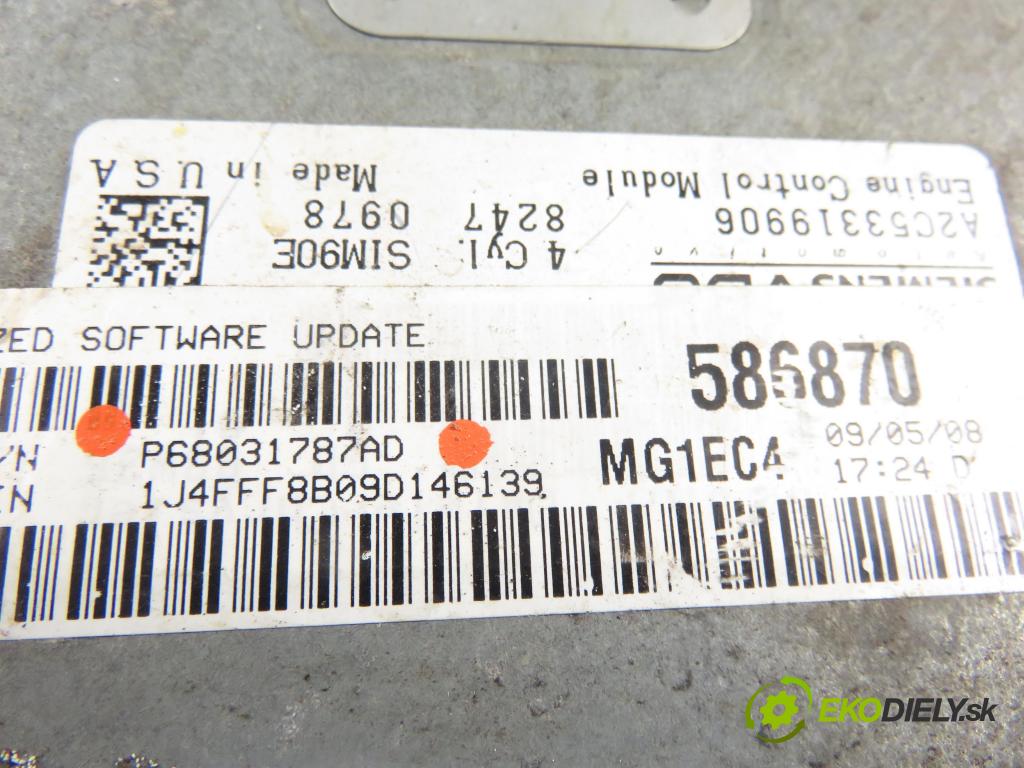 JEEP PATRIOT (MK74) SUV 2008 125,00 2.4 4x4 - DOHC 16V Dual VVT (ED3) 2360,00 Riadiaca jednotka Motor P68031787AD