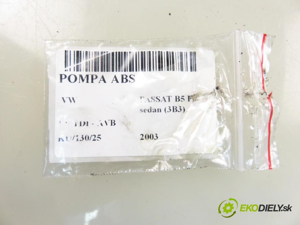 VW PASSAT B5.5 (3B3) SEDAN 2003 74,00 1.9 TDI PD 101 - AVB 1896,00 pumpa ABS 4B0614517G ; 0265225124 ; 0265950055 (Pumpy brzdové)