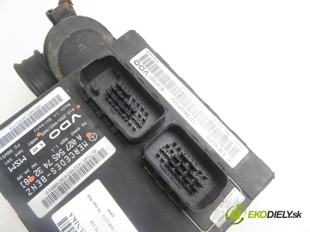 MERCEDES-BENZ KLASA A (W168) HB 1999 75,00 1.6 102 A 160  M 166.960 1598,00 Riadiaca jednotka Motor A0275457432 ; 412250002005