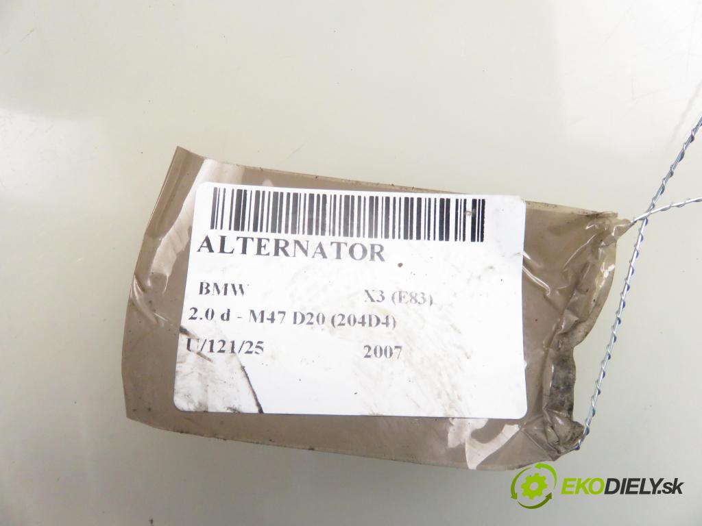 BMW X3 (E83) SUV 2007 110,00 2.0 d 150 - M47 D20 (204D4) 1995,00 Alternátor 7797660 (Alternátory)