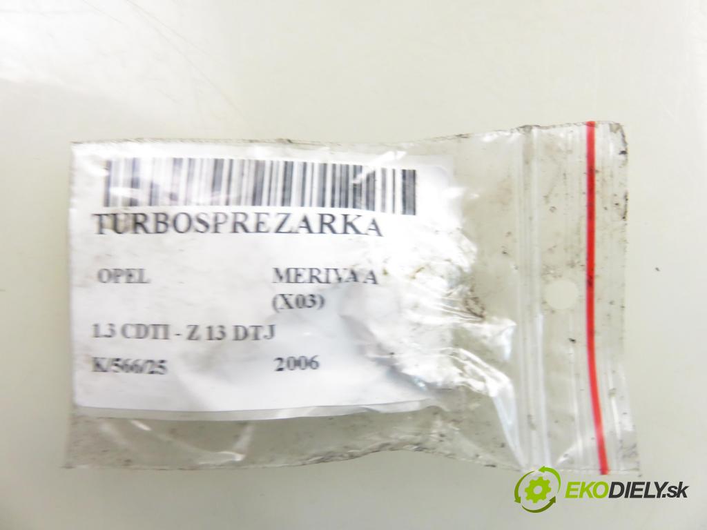 OPEL MERIVA A nadwozie wielkoprzestrzenne (MPV) (X03) HB 2006 55,00 1.3 CDTI - Z 13 DTJ 1248,00 RYCHLONABÍJEČKA: 55202638 (Turbodúchadla (kompletní))