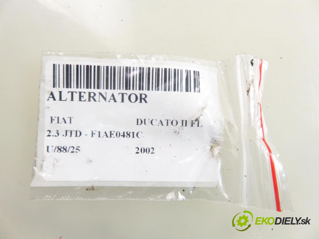 FIAT DUCATO Autobus (244_) BUS 2002 81,00 2.3 JTD - F1AE0481C 2286,00 Alternátor 500317453 ; 0124320001 (Alternátor)