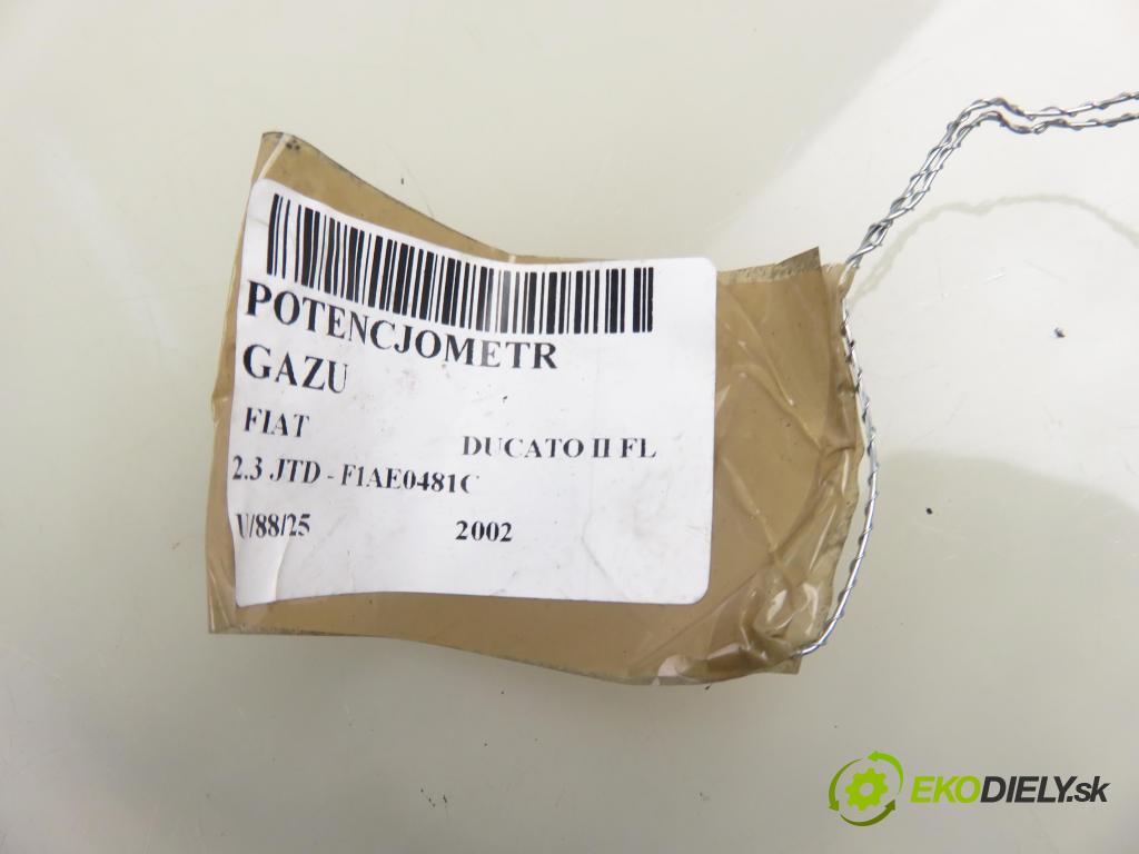FIAT DUCATO Autobus (244_) BUS 2002 81,00 2.3 JTD - F1AE0481C 2286,00 Potenciometer plynu 6PV00824500 ; 1326536080 (Potenciometer plynového pedálu)