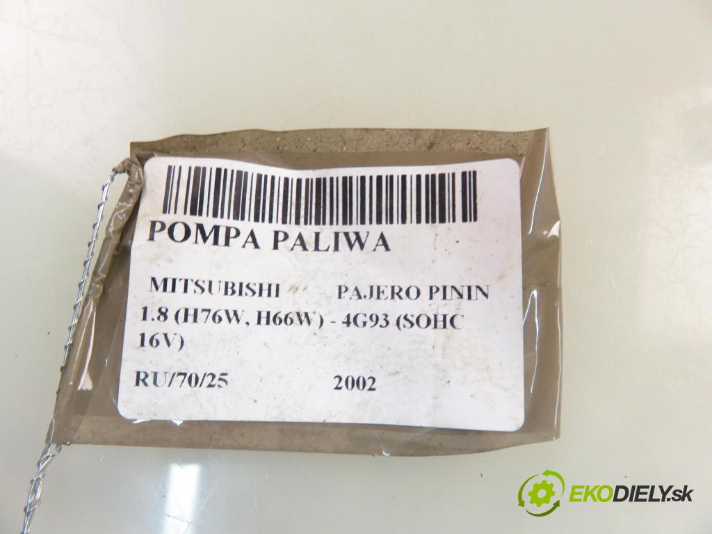 MITSUBISHI PAJERO PININ (H6_W, H7_W) SUV 2002 84,00 1.8 (H76W, H66W) - 4G93 (SOHC 16V) 1834,00 pumpa paliva MR512042 ; 1019616480
