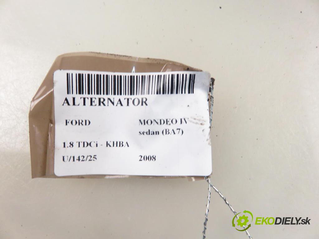 FORD MONDEO IV sedan (BA7) SEDAN 2008 92,00 1.8 TDCi - KHBA 1753,00 Alternátor 0121615008 ; 6G9N10300UD (Alternátory)