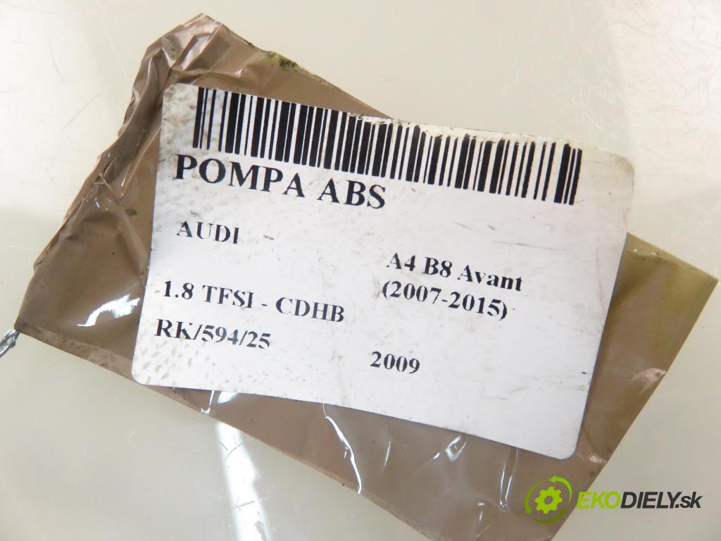 AUDI A4 Avant (8K5, B8) KOMBI 2009 118,00 1.8 TFSI - CDHB 1798,00 Pumpa ABS 8K0907379BT ; 8K0614517FK ; 0265286191 (Pumpa ABS)
