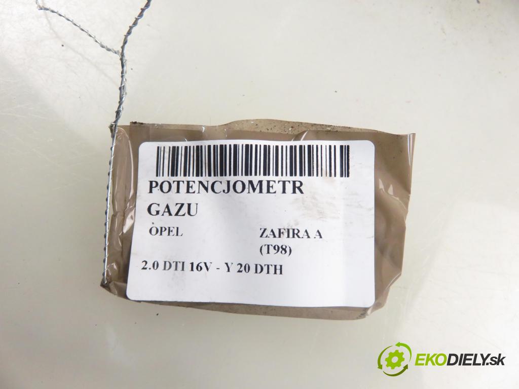 OPEL ZAFIRA A Nadwozie Wielkopojemne (MPV) (T98)  MINIVAN 2003 74,00 2.0 DTI 16V 101 - Y 20 DTH 1995,00 potenciometr plynového pedálu 9202341BT ; 6PV00811400 (Pedály)