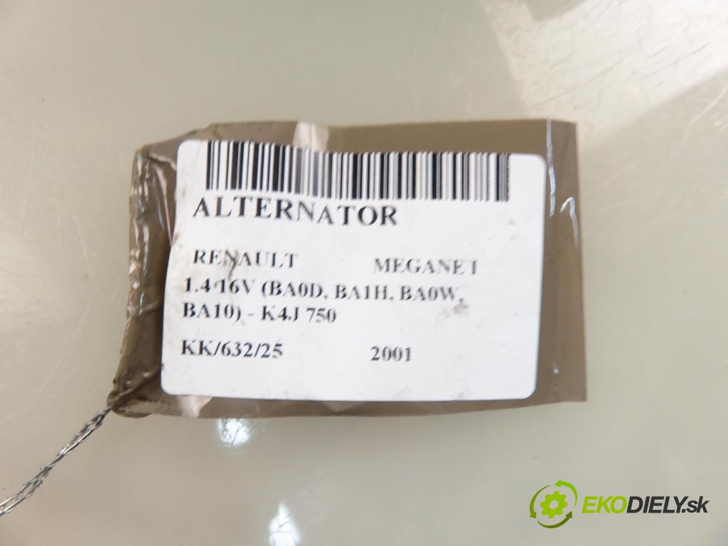 RENAULT MEGANE I (BA0/1_) HB 2001 70,00 1.4 16V 95 - K4J 750 1390,00 Alternátor 7700434899 ; 0124325031 (Alternátory)