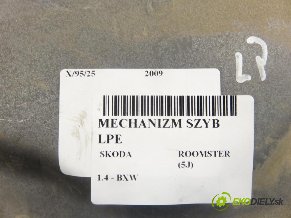 SKODA ROOMSTER (5J) KOMBIVAN 2009 63,00 1.4 - BXW 1390,00 mechanismus oken 5J7837401D ; 6Q2959802F