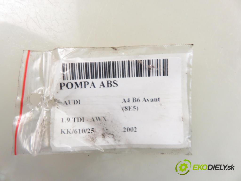 AUDI A4 Avant (8E5, B6) KOMBI 2002 96,00 1.9 TDI - AWX 1896,00 Pumpa ABS 0265950011 ; 0265225048 (Pumpa ABS)