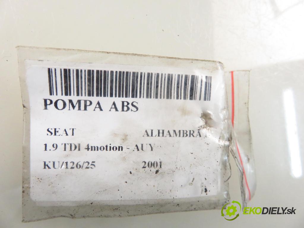 SEAT ALHAMBRA (7V8, 7V9) MINIVAN 2001 85,00 1.9 TDI PD 115 4motion 1896,00 Pumpa ABS 7M3907379C ; 10094703133 (Pumpa ABS)