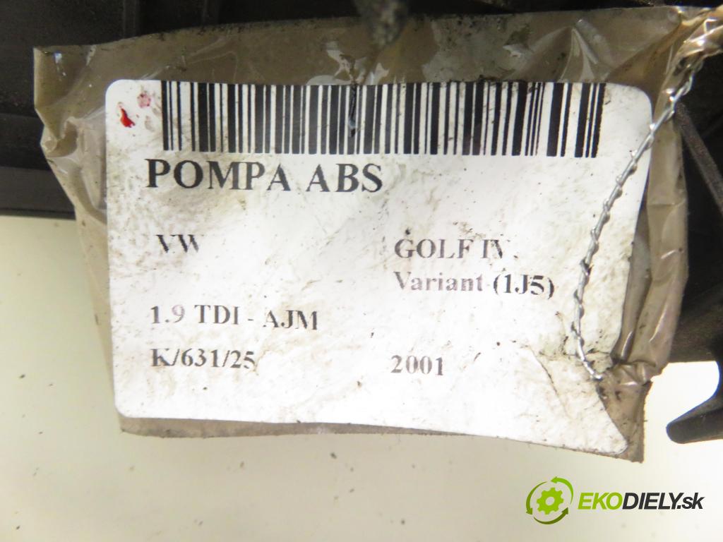 VW GOLF IV Variant (1J5) KOMBI 2001 85,00 1.9 TDI PD 115 - AJM 1896,00 Pumpa ABS 1C0907379E ; 10096003133 (Pumpa ABS)