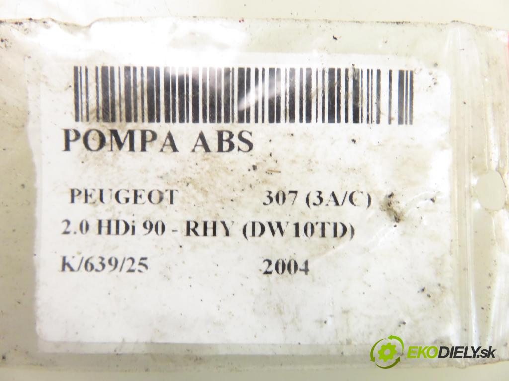 PEUGEOT 307 (3A/C) HB 2004 66,00 2.0 HDi 90 - RHY (DW10TD) 1997,00 Pumpa ABS 0273004562 ; 9643777980 (Pumpa ABS)