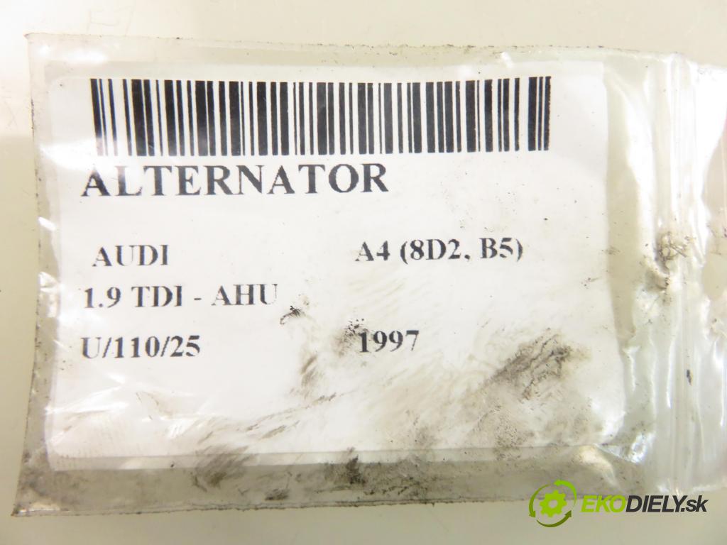 AUDI A4 (8D2, B5) SEDAN 1997 66,00 1.9 TDI - AHU 1896,00 Alternátor 028903028F ; 0123515008 (Alternátory)