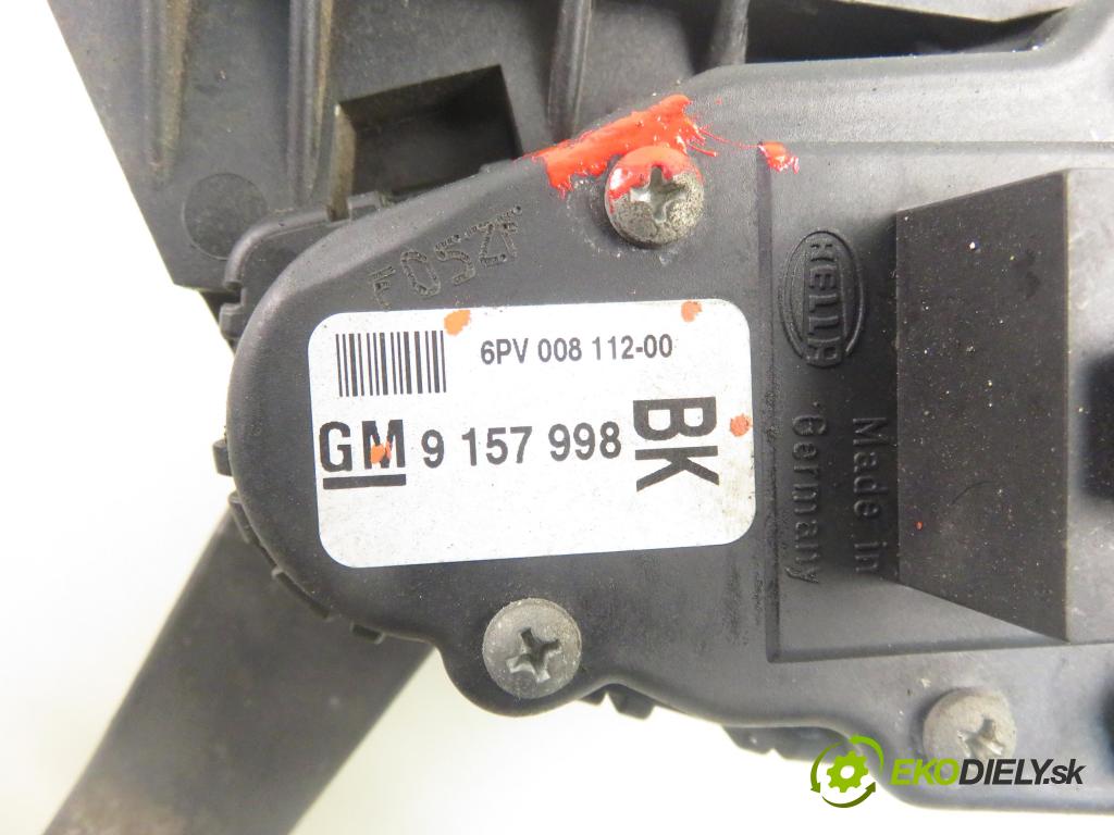 OPEL ASTRA G liftback (T98) HB 2002 55,00 1.7 DTI 16V - Y 17 DT 1686,00 potenciometr plynového pedálu 9157998BK ; 6PV00811200 (Pedály)