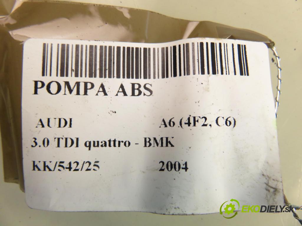 AUDI A6 (4F2, C6) SEDAN 2004 165,00 3.0 TDI quattro - BMK 2967,00 pumpa ABS 0265950359 ; 4F0614517A ; 0265234111 (Pumpy brzdové)