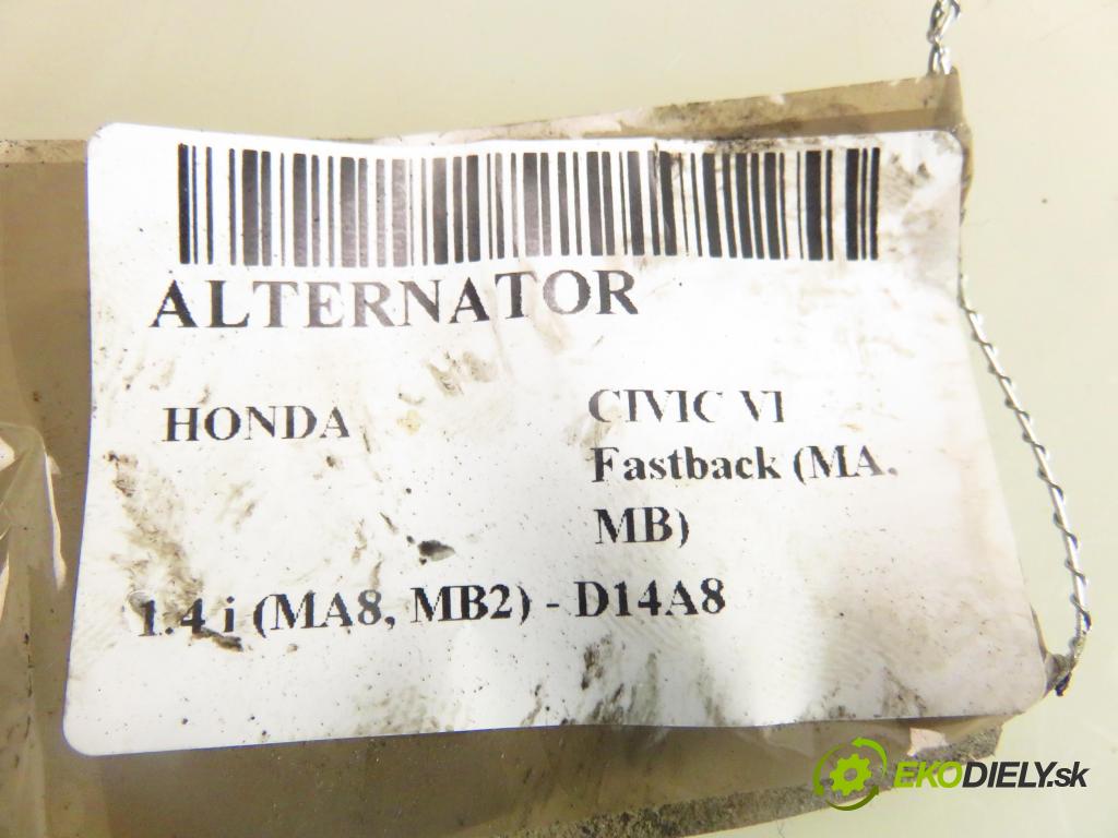 HONDA CIVIC VI Fastback (MA, MB) LIFTBACK 1997 66,00 1.4 i (MA8, MB2) - D14A8 1396,00 Alternátor 0123315020 (Alternátory)
