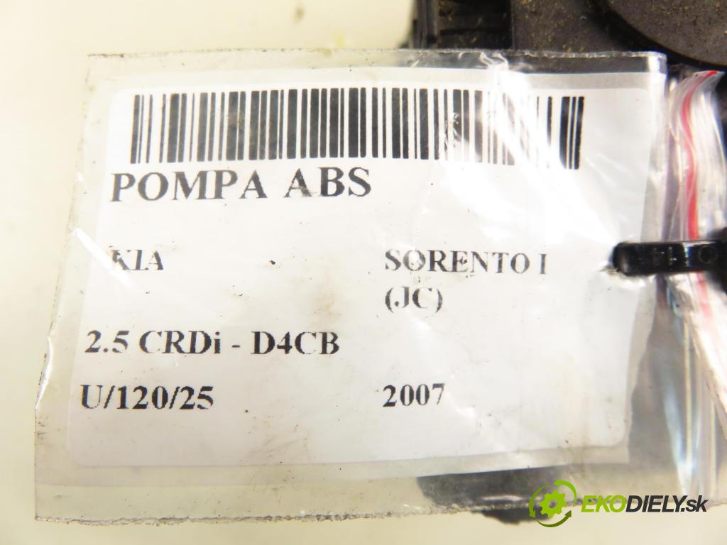 KIA SORENTO I (JC) SUV 2007 125,00 2.5 CRDi 170 - D4CB 2497,00 pumpa ABS 589103E450 ; 0265231811 ; 0265800562 (Pumpy brzdové)