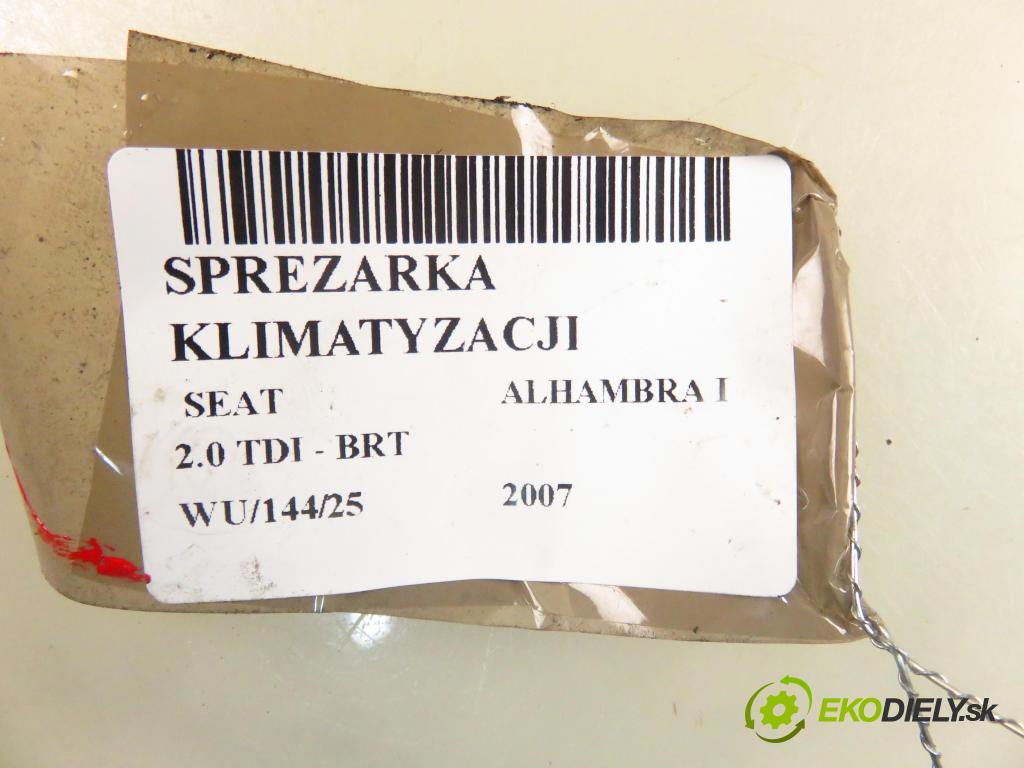 SEAT ALHAMBRA (7V8, 7V9) MINIVAN 2007 103,00 2.0 TDI - BRT 1968,00 KOMPRESOR: klimatizácie 7M3820803B ; 6M2H19D629AA (Kompresor klimatizácie)