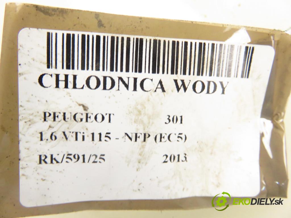 PEUGEOT 301 SEDAN 2013 85,00 1.6 VTi 115 - NFP (EC5) 1587,00 chladič vody 873461000