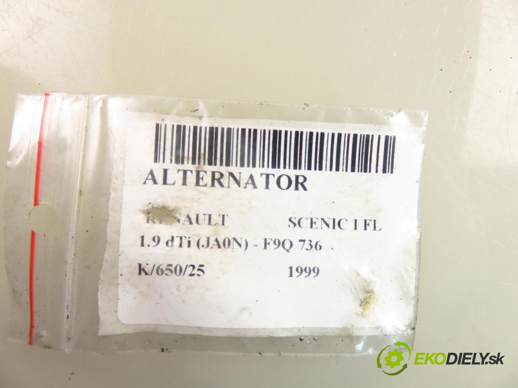 RENAULT SCENIC I (JA0/1_) MINIVAN 1999 72,00 1.9 dTi 98 - F9Q 736 1870,00 Alternátor  (Alternátor)