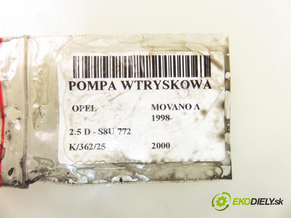 OPEL MOVANO Autobus (X70) BUS 2000 59,00 2.5 D - S8U 772 2499,00 Pumpa vstrekovacia  (Vstrekovacie čerpadlo)