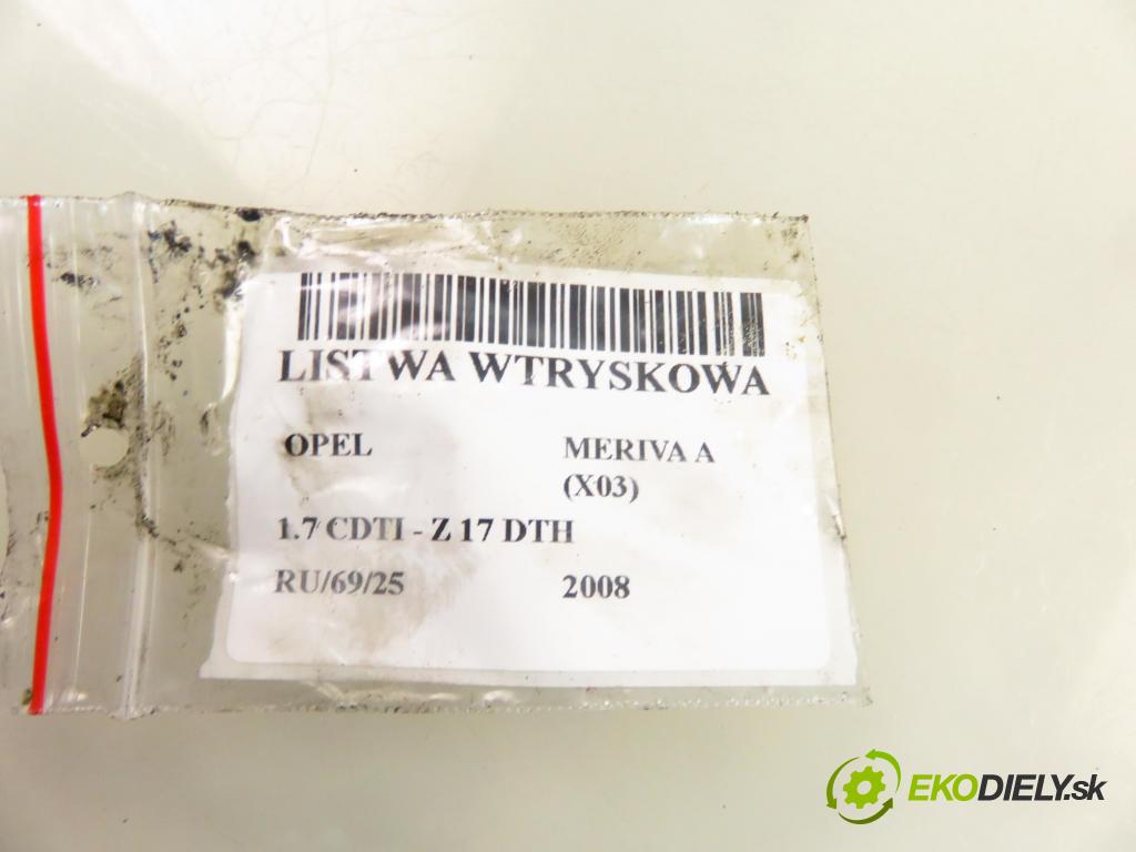 OPEL MERIVA A nadwozie wielkoprzestrzenne (MPV) (X03) MINIVAN 2008 74,00 1.7 CDTI 100 - Z 17 DTH 1686,00 Lišta vstrekovacia  (Vstrekovacia lišta)