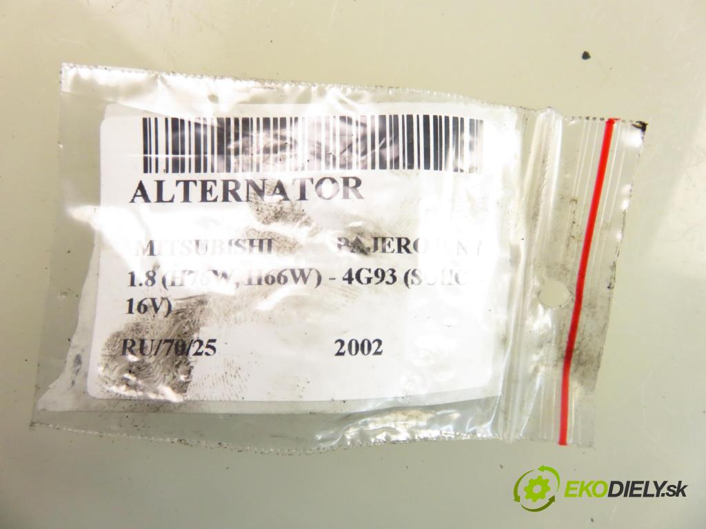 MITSUBISHI PAJERO PININ (H6_W, H7_W) SUV 2002 84,00 1.8 (H76W, H66W) - 4G93 (SOHC 16V) 1834,00 Alternátor  (Alternátor)