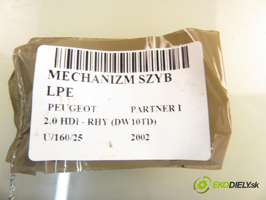 PEUGEOT PARTNER Combispace (5F) KOMBIVAN 2002 66,00 2.0 HDI - RHY (DW10TD) 1997,00 mechanismus oken