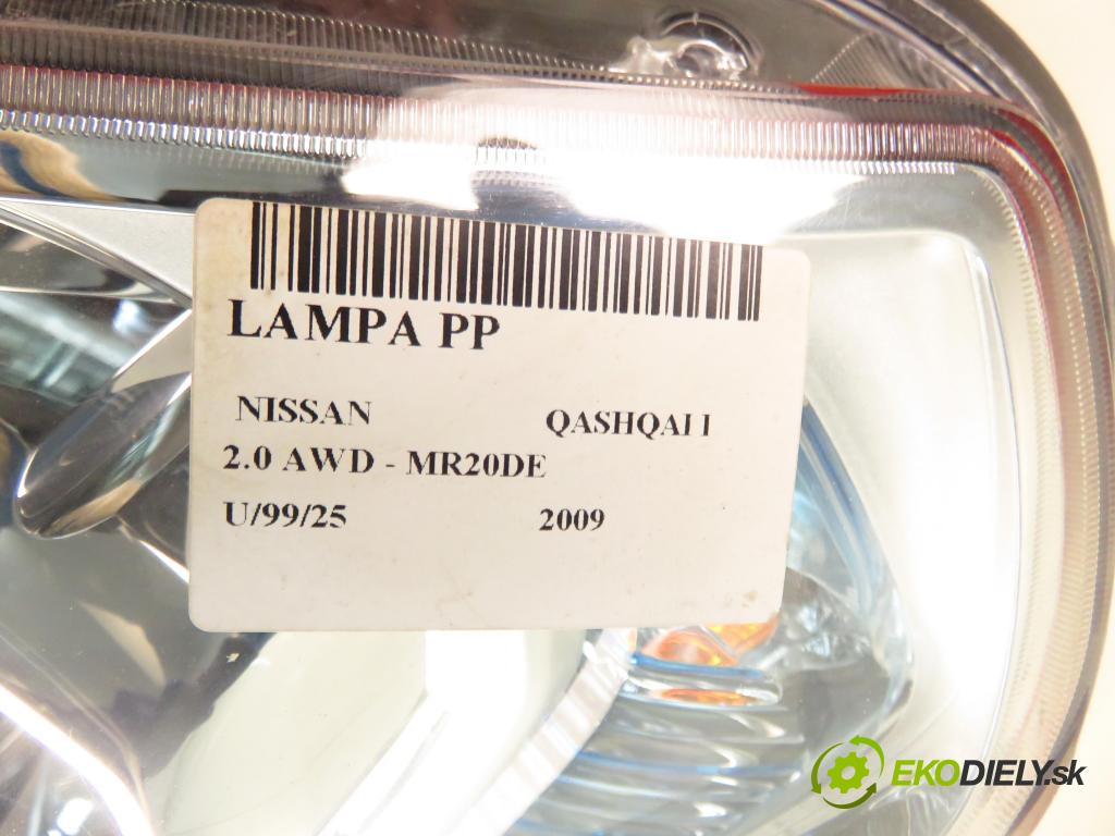 NISSAN QASHQAI / QASHQAI +2 I (J10, JJ10) CROSSOVER 2009 104,00 2.0 AWD 141 - MR20DE 1997,00 světlo PP 26010JD91A