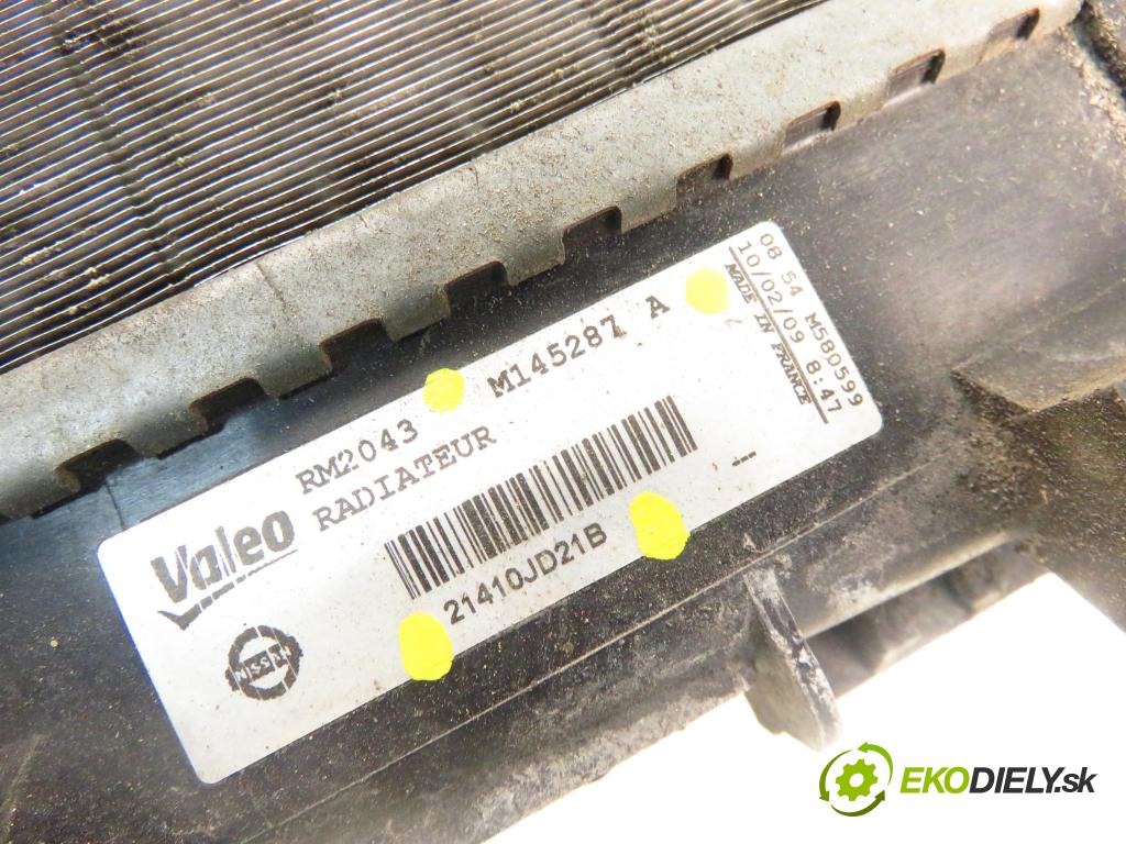 NISSAN QASHQAI / QASHQAI +2 I (J10, JJ10) CROSSOVER 2009 104,00 2.0 AWD 141 - MR20DE 1997,00 chladič vody 21410JD21B ; M145287A