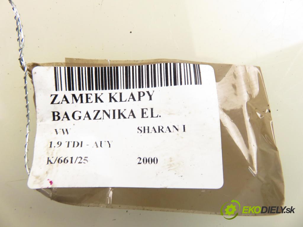 VW SHARAN (7M8, 7M9, 7M6) MINIVAN 2000 85,00 1.9 TDI PD 115 - AUY 1896,00 zámok dveří kufr EL.