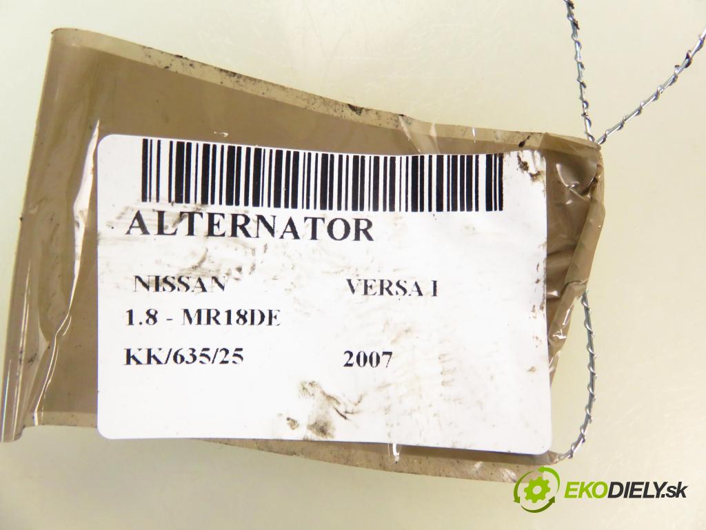 NISSAN VERSA I HB 2007 93,00 1.8 - MR18DE 1798,00 Alternátor  (Alternátor)