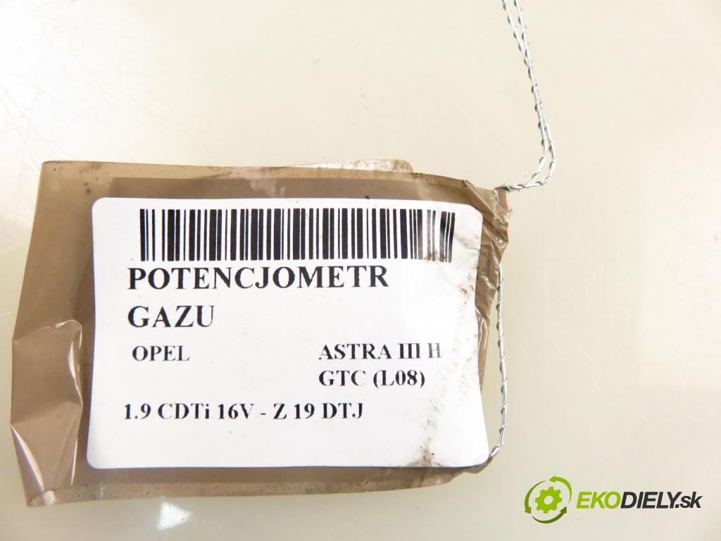 OPEL ASTRA H GTC (L08) HB 2005 88,00 1.9 CDTi 16V - Z 19 DTJ 1910,00 Potenciometer plynu 24427004ZG ; 6PV00811204 (Potenciometer plynového pedálu)