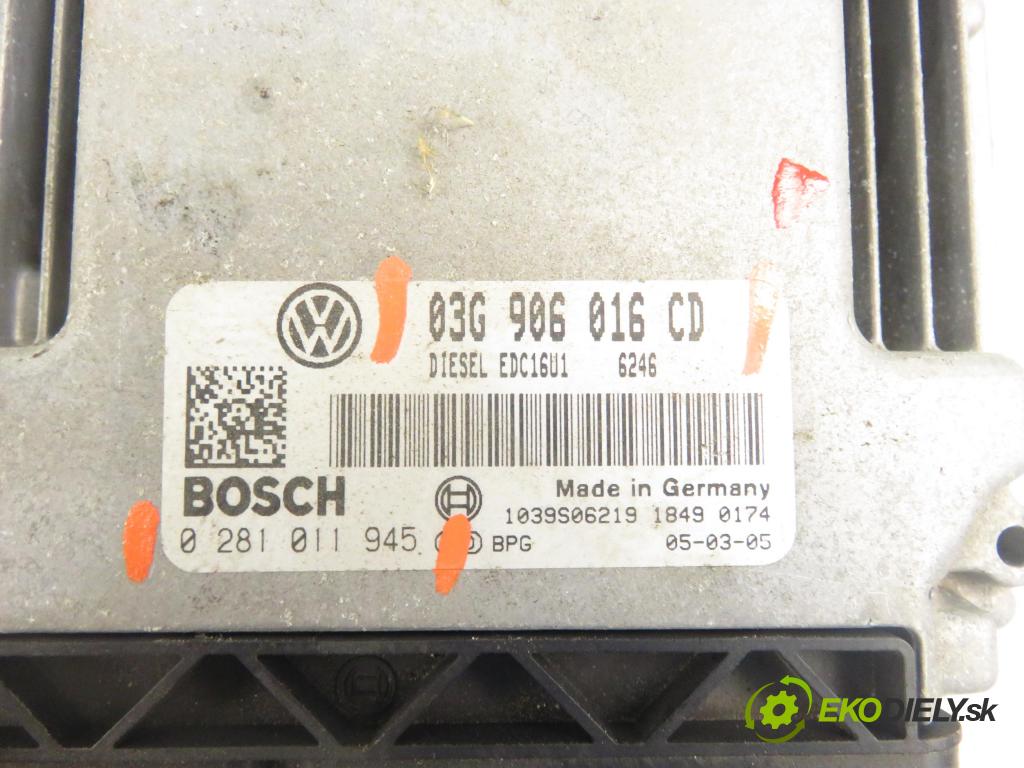 VW TOURAN (1T1, 1T2) MINIVAN 2005 77,00 1.9 TDI - BKC 1896,00 Riadiaca jednotka Motor 03G906016CD ; 0281011945