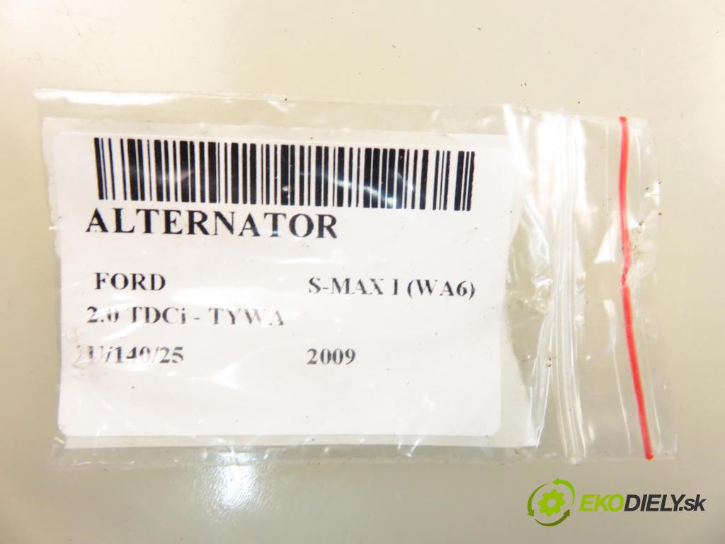 FORD S-MAX (WA6) MINIVAN 2009 85,00 2.0 TDCi - TYWA 1997,00 Alternátor 6G9N10300XC ; 0121615009 (Alternátor)