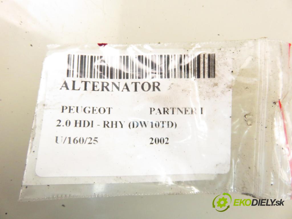 PEUGEOT PARTNER Combispace (5F) KOMBIVAN 2002 66,00 2.0 HDI - RHY (DW10TD) 1997,00 Alternátor 0124615002 (Alternátor)